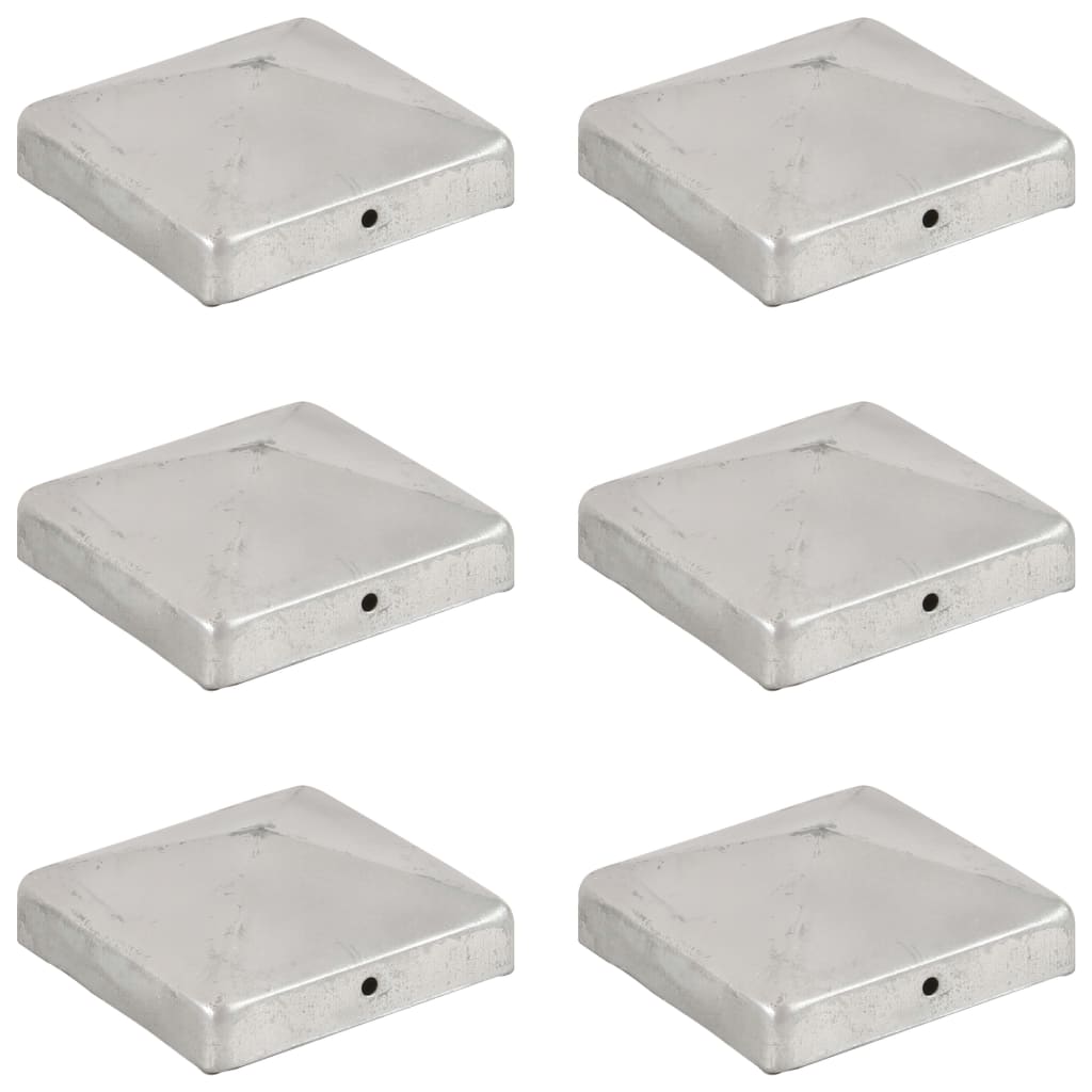 vidaXL Capace stâlpi de gard piramidă 6 buc. metal galvanizat 91x91 mm