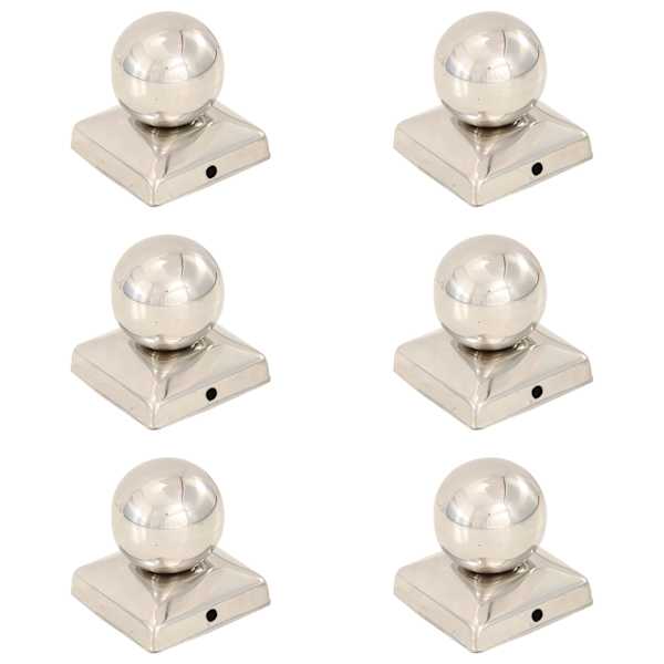vidaXL postiotsad 6 tk, kuulid, roostevaba teras, 71 x 71 mm