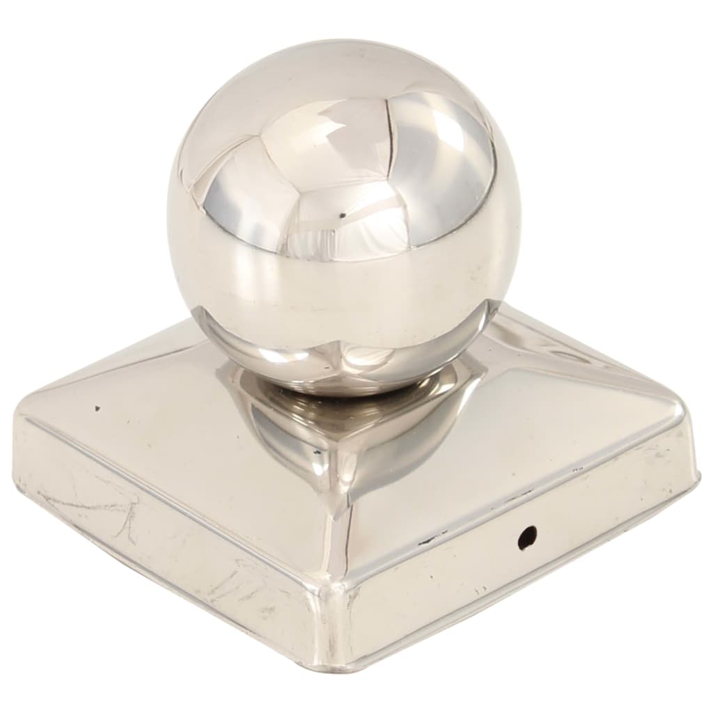 vidaXL Capace stâlpi tip glob, 6 buc., 81x81 mm, oțel inoxidabil