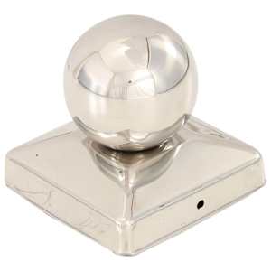 Krytky na plotové sloupky 6 ks s koulí nerezová ocel 81 x 81 mm - obrázek 2