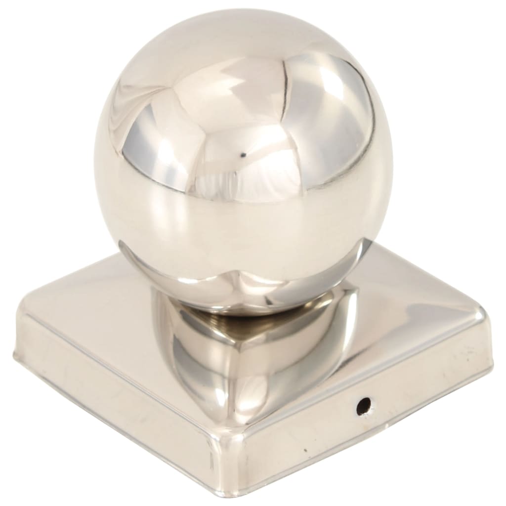 vidaXL Capace stâlpi tip glob, 6 buc., 101x101 mm, oțel inoxidabil