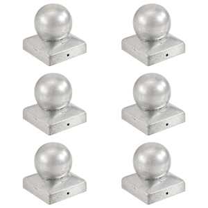 Pokrovčki za stebričke 6 kosov krogla pocinkana kovina 71x71 mm