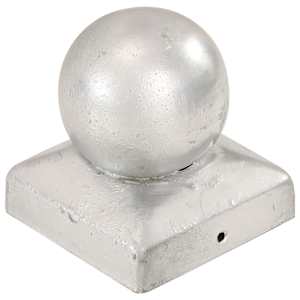 Krytky na plotové sloupky 6 ks s koulí pozinkovaný kov 71x71 mm - obrázek 2