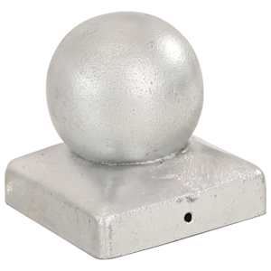 Krytky na plotové sloupky 6 ks s koulí pozinkovaný kov 71x71 mm - obrázek 3