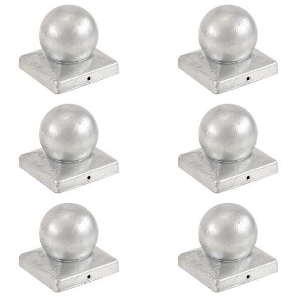vidaXL postiotsad 6 tk, kuulid, tsingitud metall, 101x101 mm
