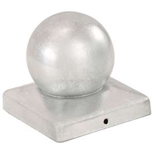 Krytky na plotové sloupky 6ks s koulí pozinkovaný kov 101x101mm - obrázek 3