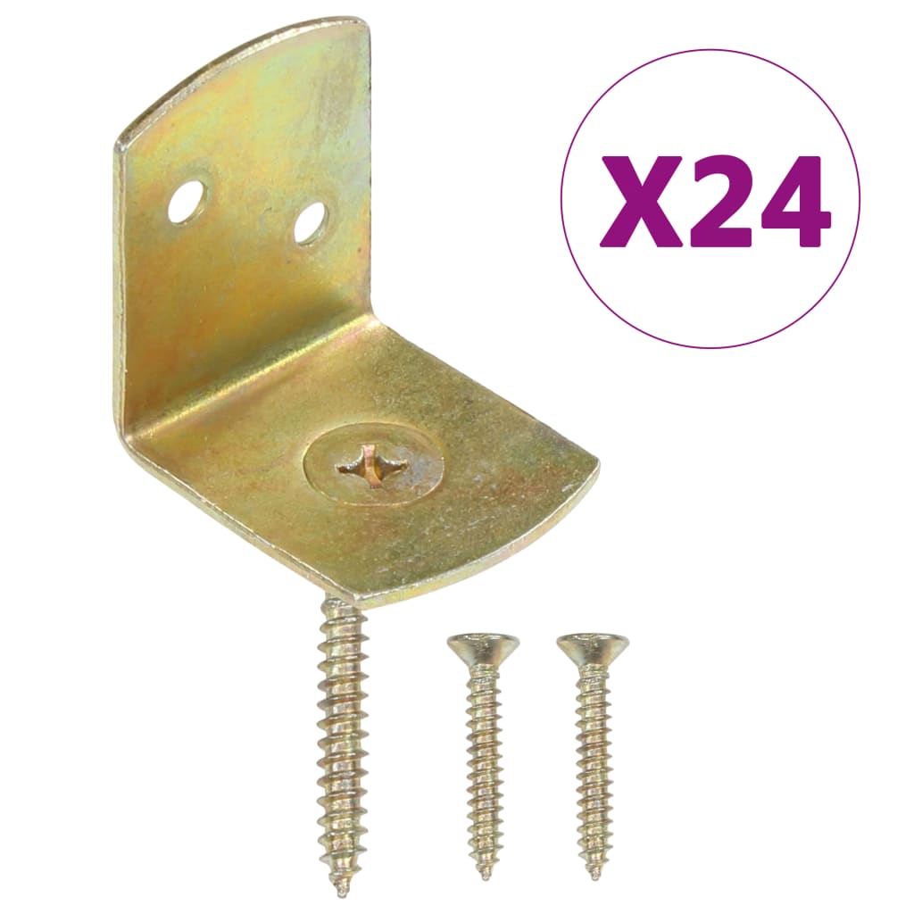 #3 - vidaXL beslag til hegnspanel 24 stk. L-formet galvaniseret metal