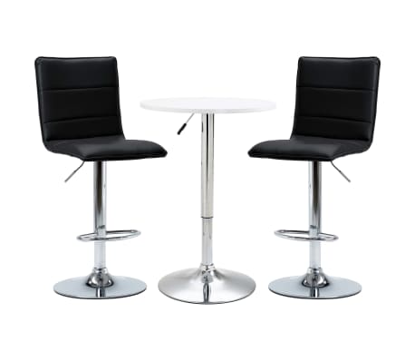 vidaXL Ensemble de bar 3 pcs Similicuir Blanc vidaXL Ensemble de bar 3 pcs Similicuir Blanc