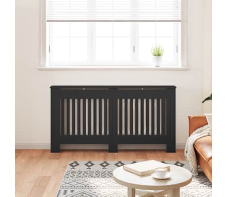 vidaXL Radiatorombouw 152x19x81,5 cm bewerkt hout zwart
