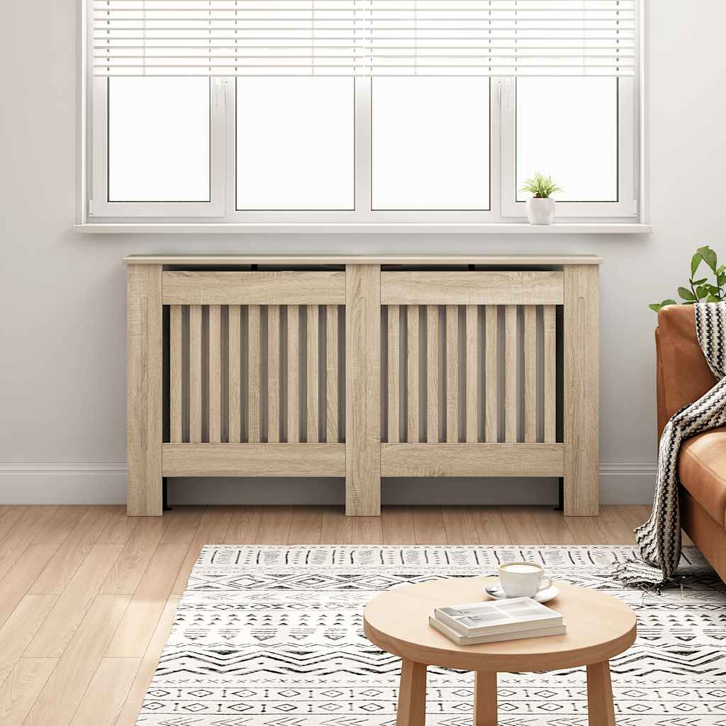 vidaXL Lämpöpatterin suoja tekninen puu 152x19x81,5 cm