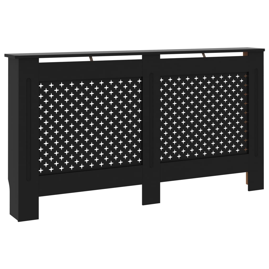 

vidaXL Radiator Cover Black 59.8"x7.5"x31.9" MDF