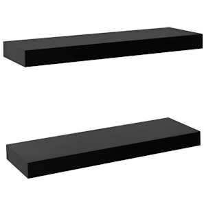 vidaXL seinariiulid, 2 tk, must, 40 x 20 x 3,8 cm