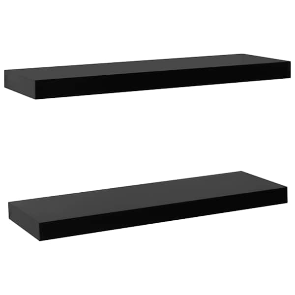 vidaXL seinariiulid, 2 tk, must, 60 x 20 x 3,8 cm
