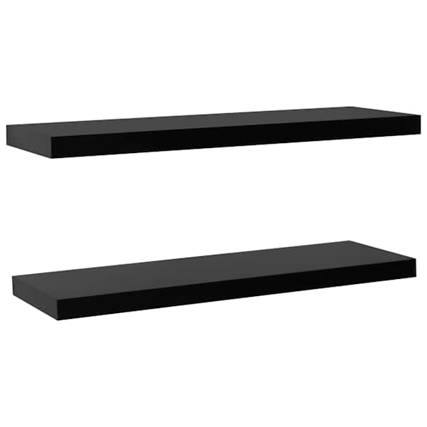 vidaXL seinariiulid, 2 tk, must, 120 x 20 x 3,8 cm