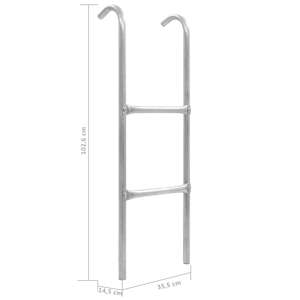 2stupínkový žebřík k trampolíně ocel stříbrný 102,6 cm - obrázek 5