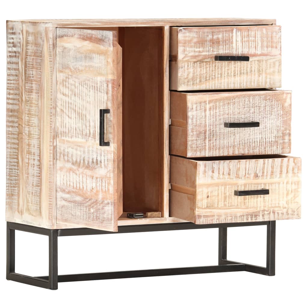 

vidaXL Dressoir 73x30x75 cm massief acaciahout wit