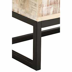 Konferenční stolek bílý 117 x 50 x 30 cm masivní akáciové dřevo - obrázek 5