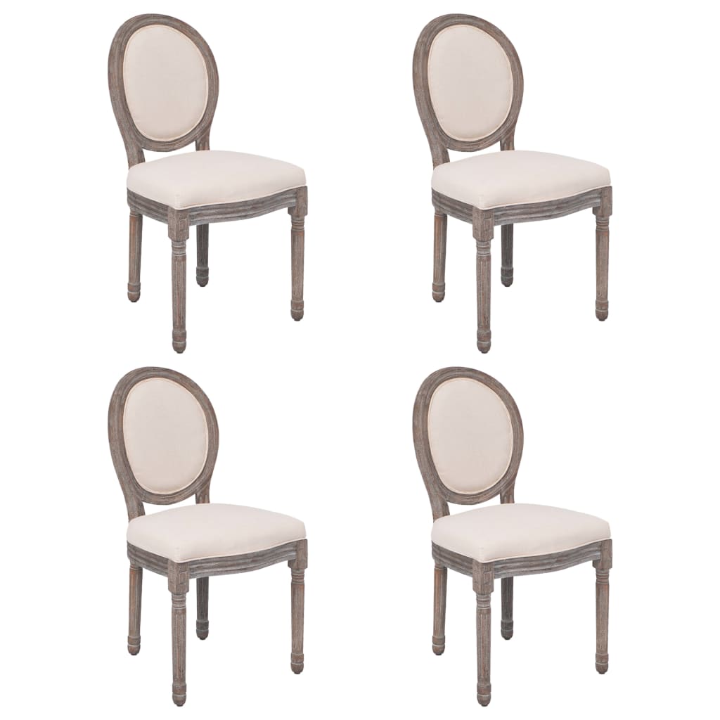 

vidaXL Dining Chairs 4 pcs Cream Fabric