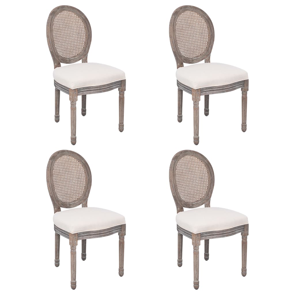 

vidaXL Dining Chairs 4 pcs Cream Fabric