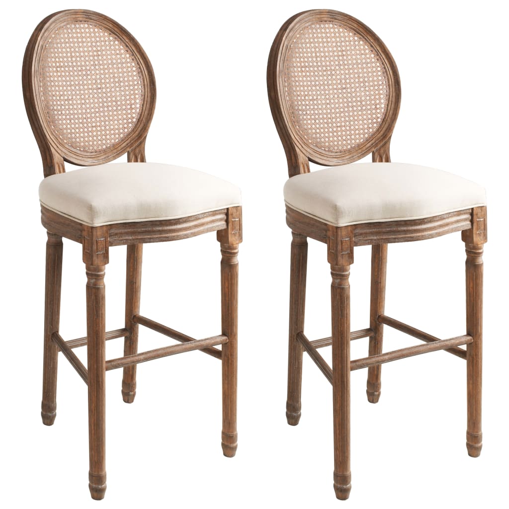 

vidaXL Bar Chairs 2 pcs White Fabric
