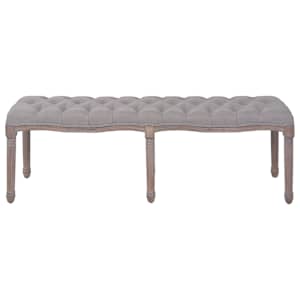 vidaXL Bench Fabric Solid Wood 59.1"x15.7"x18.9" Light Gray