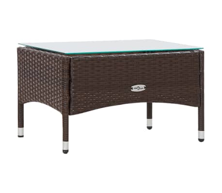 vidaXL 4 stk Gar&eth;sett me&eth; S&aelig;tisp&uacute;&eth;um Poly Rattan Br&uacute;nt