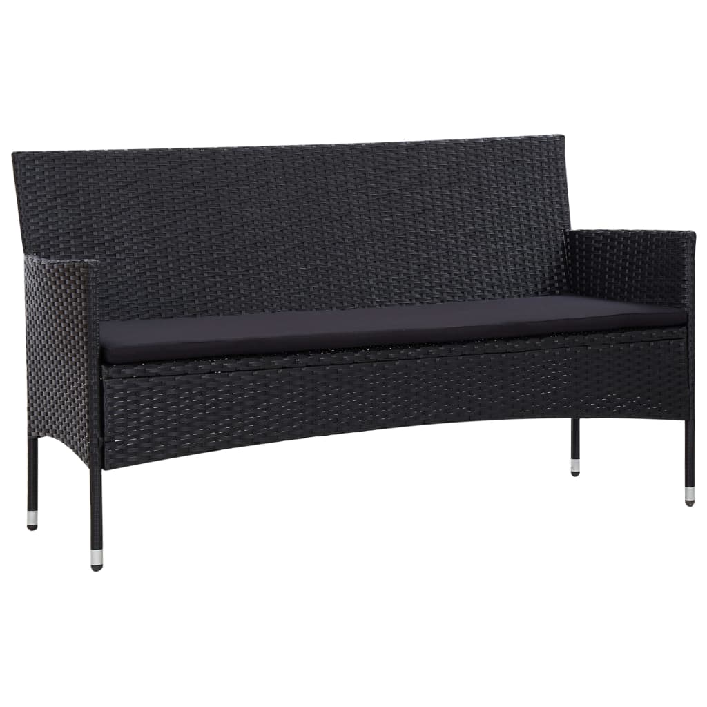 Thumbnail - vidaXL 5-tlg. Garten-Lounge-Set mit Auflagen Poly Rattan Schwarz