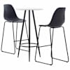 vidaXL 3-osaline baarikomplekt, plast, must