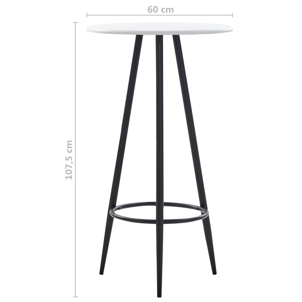 Set de bar, 5 piese, negru, piele ecologică