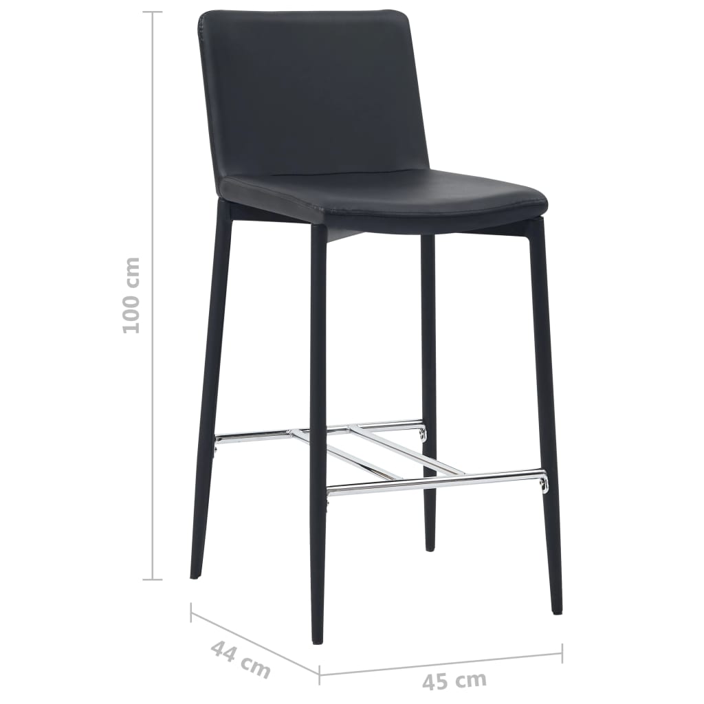 Бар комплект от 5 части, изкуствена кожа, черен