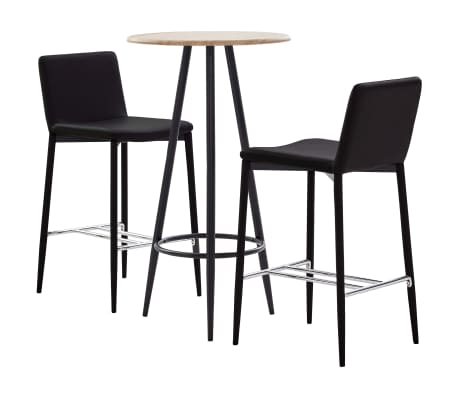 vidaXL Ensemble de bar 3 pcs Similicuir Marron vidaXL Ensemble de bar 3 pcs Similicuir Marron