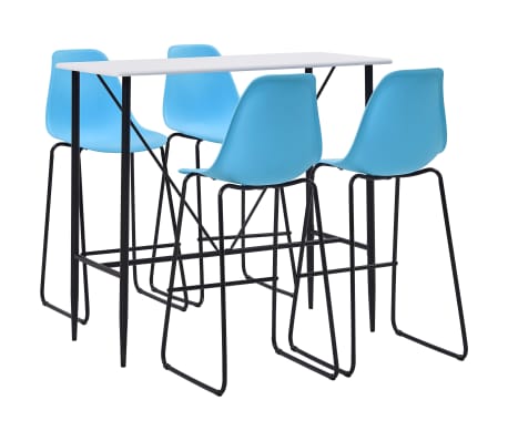vidaXL Ensemble de bar 5 pcs Plastique Bleu vidaXL Ensemble de bar 5 pcs Plastique Bleu