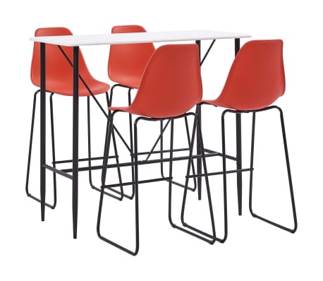 vidaXL Ensemble de bar 5 pcs Plastique Rouge vidaXL Ensemble de bar 5 pcs Plastique Rouge