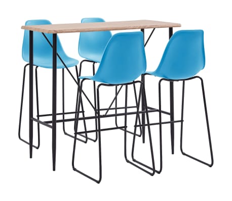 vidaXL Ensemble de bar 5 pcs Plastique Bleu vidaXL Ensemble de bar 5 pcs Plastique Bleu