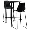 vidaXL 3-osaline baarikomplekt, plast, must