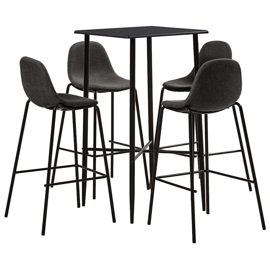 vidaXL 5dílný barový set textil tmavě šedý