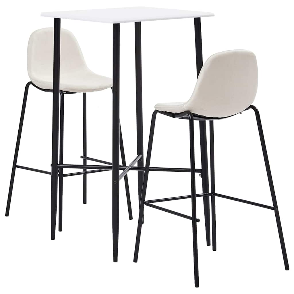 3dílný barový set textil krémový