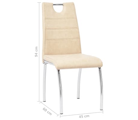 vidaXL Essgruppe 7-tlg. Creme Kunstleder Esstischset Esszimmergarnitur