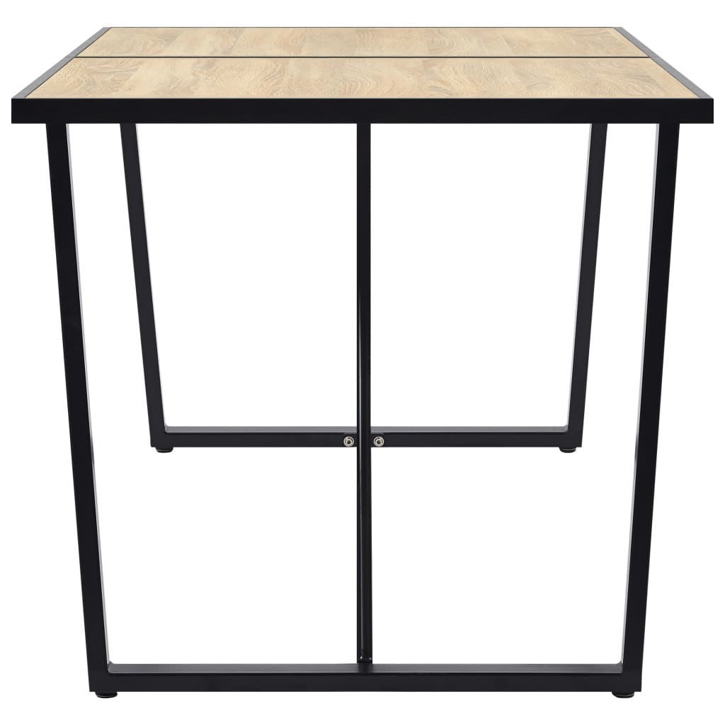 Трапезен комплект от 5 части, кафяв, изкуствена кожа