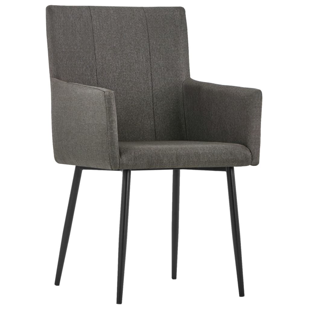 vidaXL Krzesła stołowe z podłokietnikami, 4 szt., taupe, tkanina