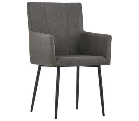 vidaXL Krzesła stołowe z podłokietnikami, 4 szt., taupe, tkanina