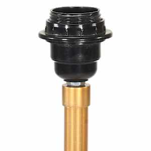 Stojací lampa stativ černá a zlatá masivní teak 141 cm - obrázek 4