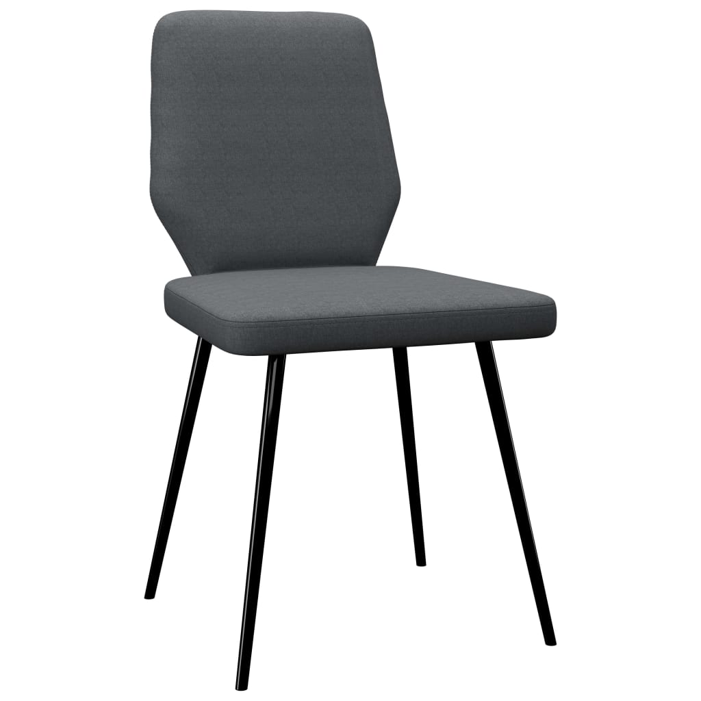 vidaXL Eetkamerstoelen 6 st stof donkergrijs