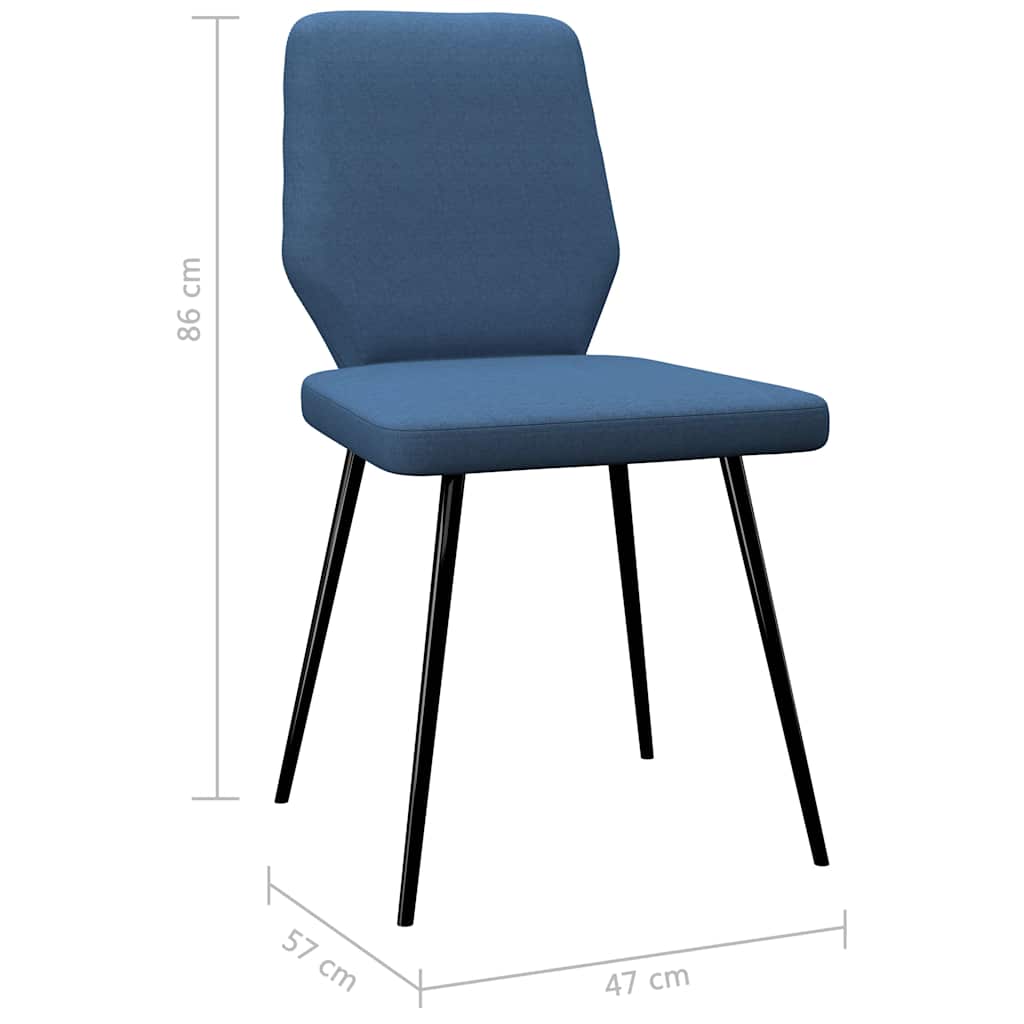 Jídelní židle 6 ks modré textil - obrázek 7