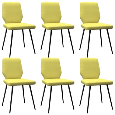 vidaXL Esszimmerstühle 6 Stk. Limonengelb Stoff | vidaXL Esszimmerstühle 6 Stk. Limonengelb Stoff |