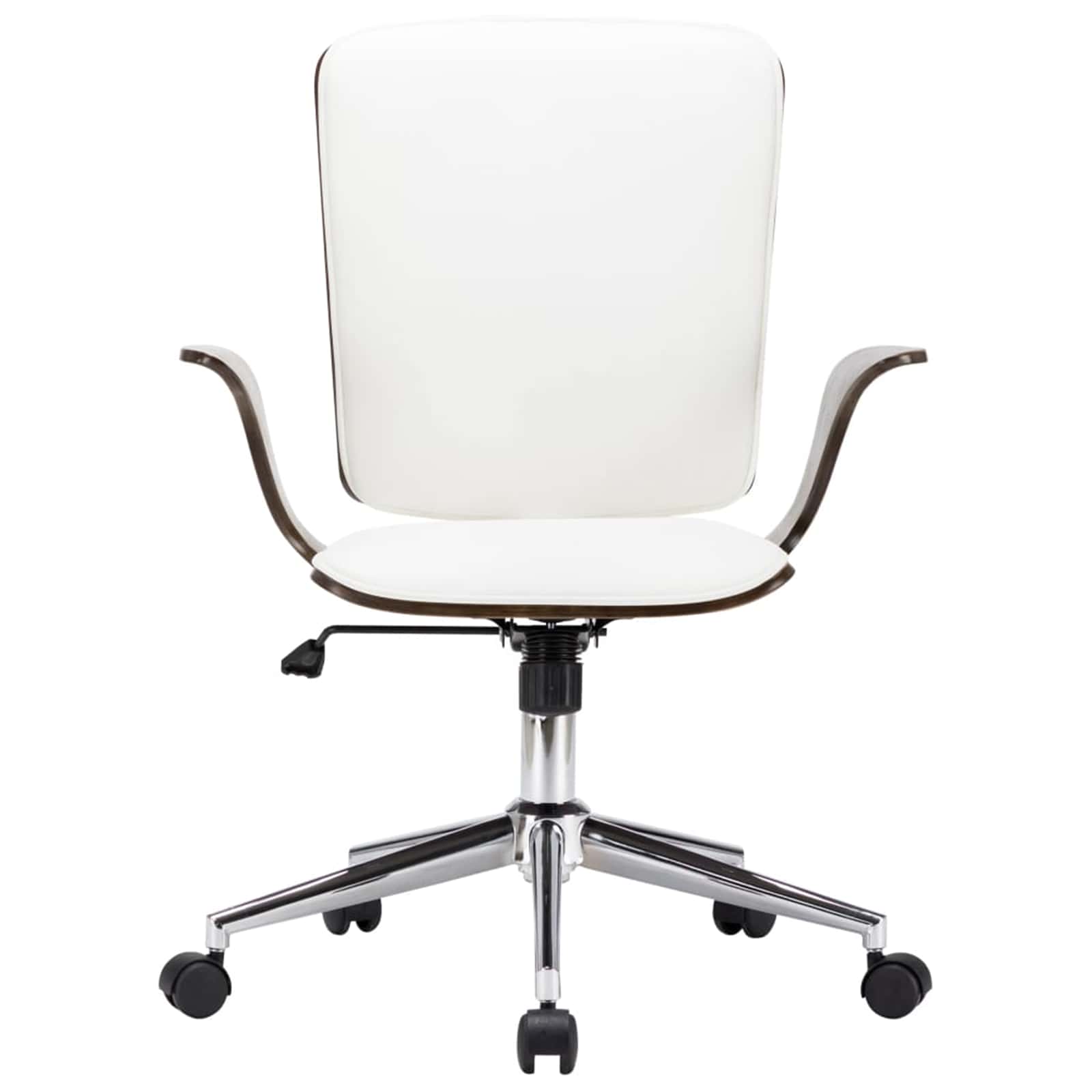 vidaXL Draait Bureaustoelen 4 st Kunstleer 69 x 61 x 104 cm wit, foto 2