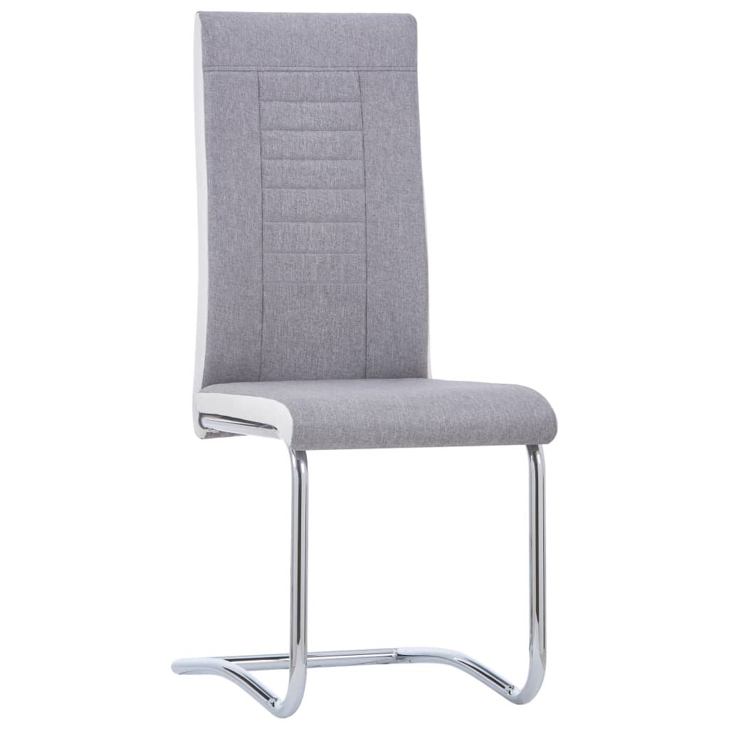 

vidaXL Eetkamerstoelen 6 st stof lichtgrijs