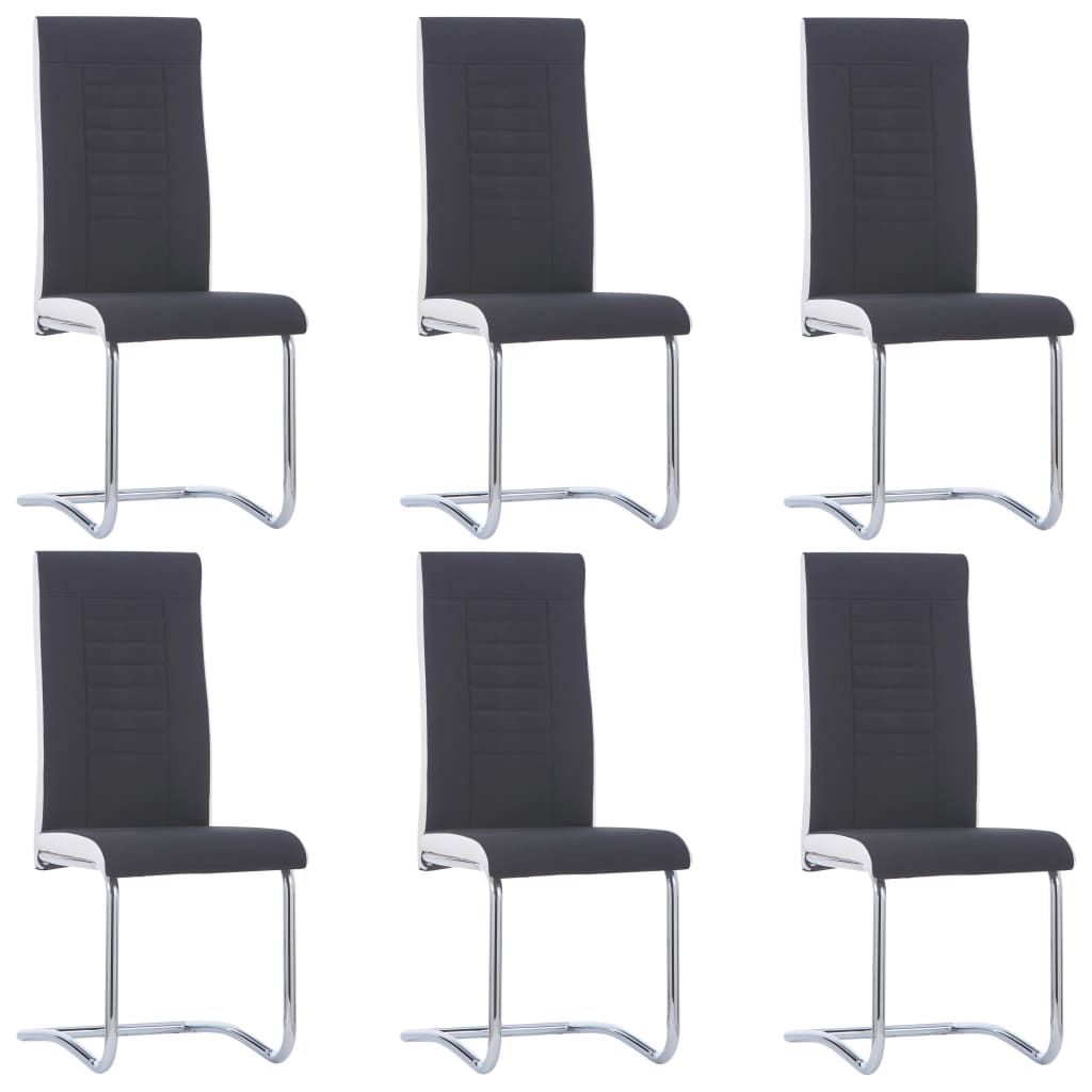 Konzolové jídelní židle 6 ks černé textil