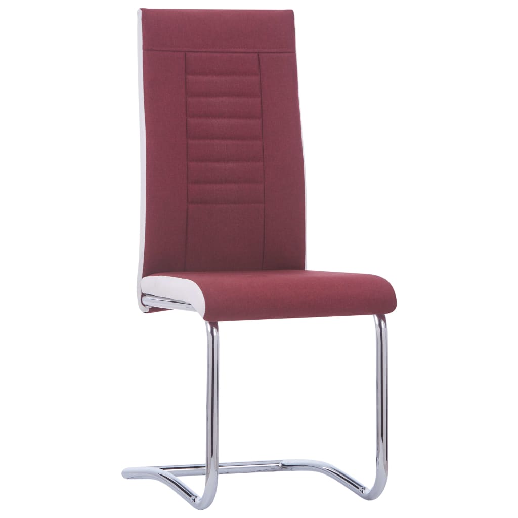 

vidaXL Eetkamerstoelen 6 st stof wijnrood