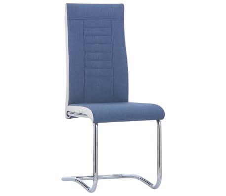 vidaXL Eetkamerstoelen 6 st stof blauw